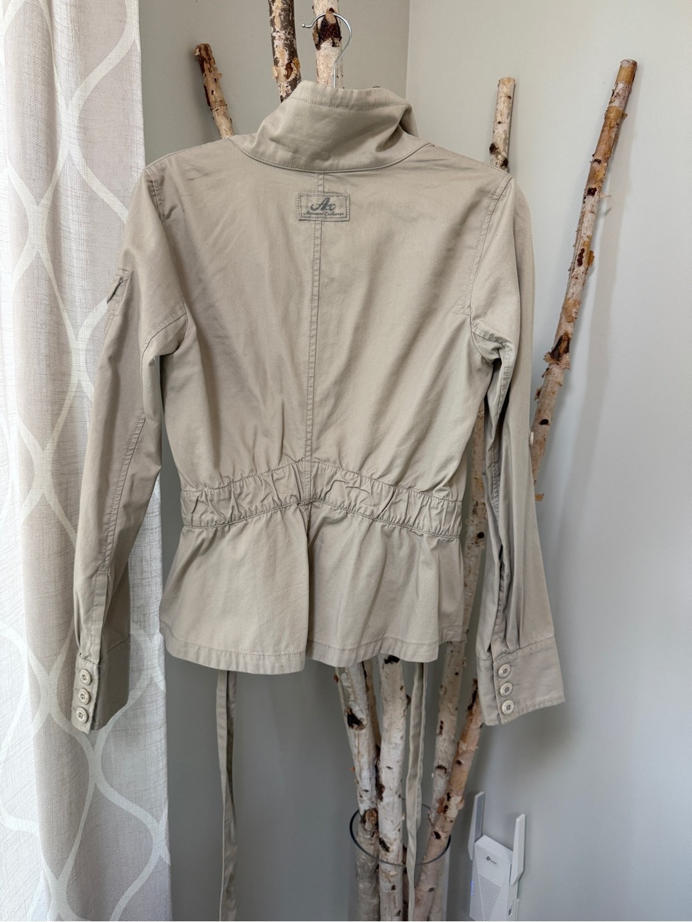 Armani Beige Women’s Zip-Front Drawstring Waist Jacket - Picture 3 of 4